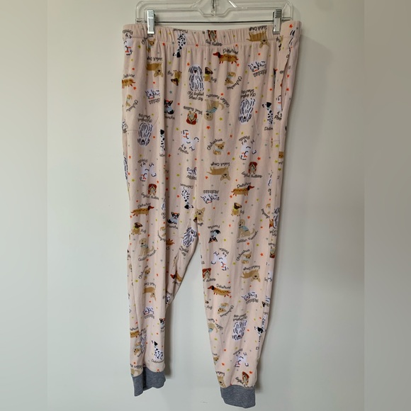 Cuddl Duds Velour Pajama Lounge Set Cozy Pink Dog Print - Picture 4 of 11